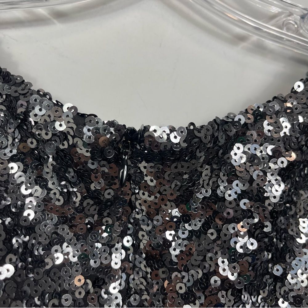 NWT BB Dakota Callan Sequin Romper Pewter Silver XS 2 Cocktail NYE Party Club - Picture 13 of 16